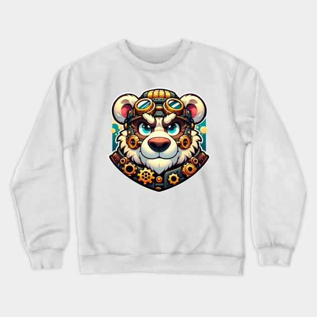 Steampunk Anthro Furry Bear Art Crewneck Sweatshirt by Blue Bull Bazaar